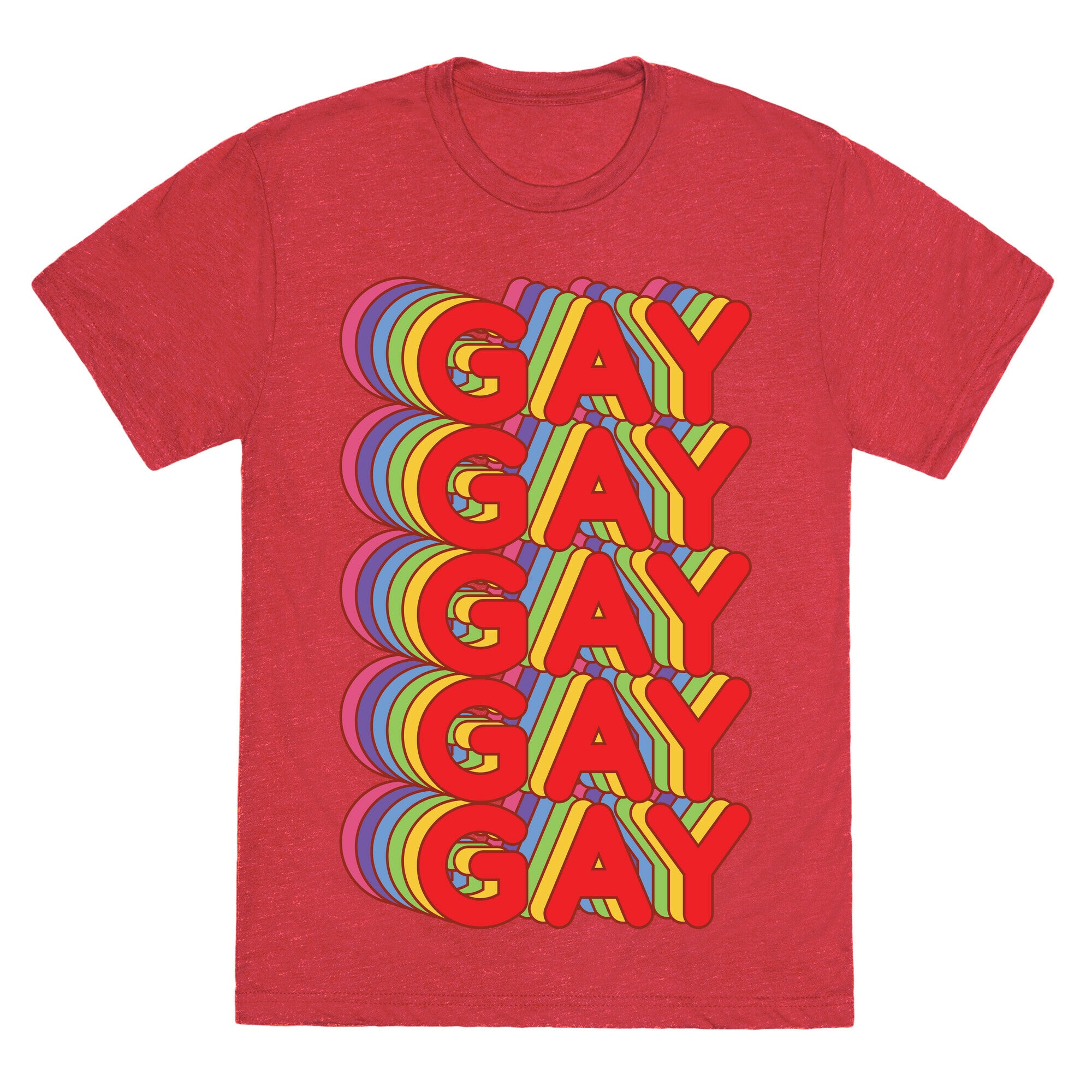 Gay Retro Rainbow Unisex Triblend Tee
